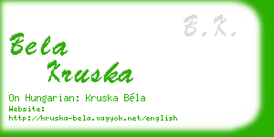 bela kruska business card